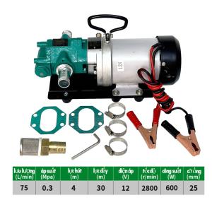 Máy Bơm Dầu Nhớt Bánh Răng 12V 600W Suoli WCB-12V, Bơm Dầu Diesel Dầu Động Cơ Dầu Thủy Lực 75L/min