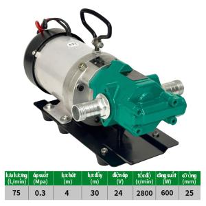 Máy bơm dầu báng răng Suoli WCB-24V Bơm bánh răng bơm dầu đặc- máy bơm chuyển nhiên liệu