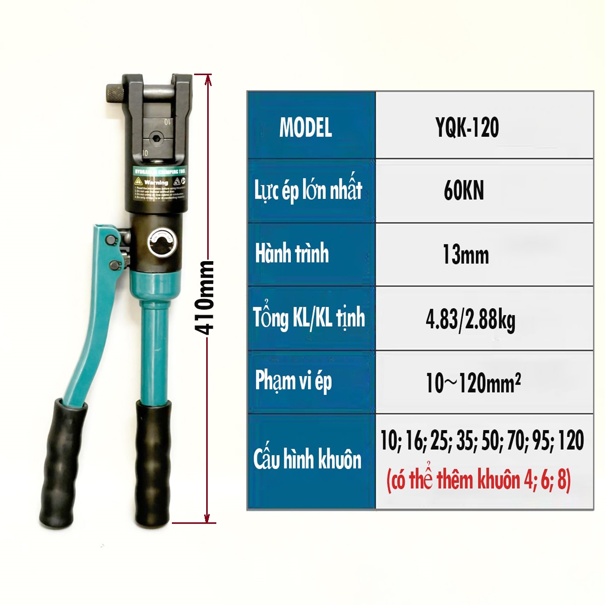 Kìm ép cos thủy lực Qiati YQK-120